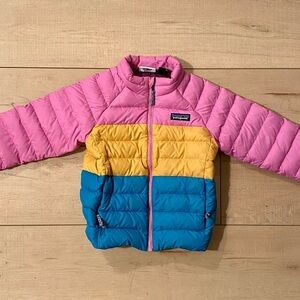 Patagonia Down Sweater - Pink, Yellow, Blue